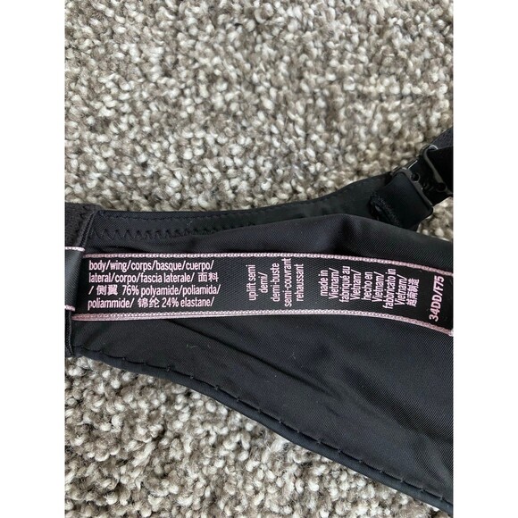 Victoria’s Secret Uplift Semi Demi Bra – Black – Size 34DD - Picture 5 of 6